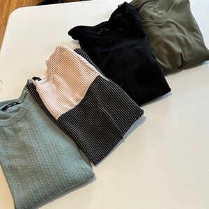 Lot 3 women's dressier Short Sleeve Tees - Black, Green, Pink